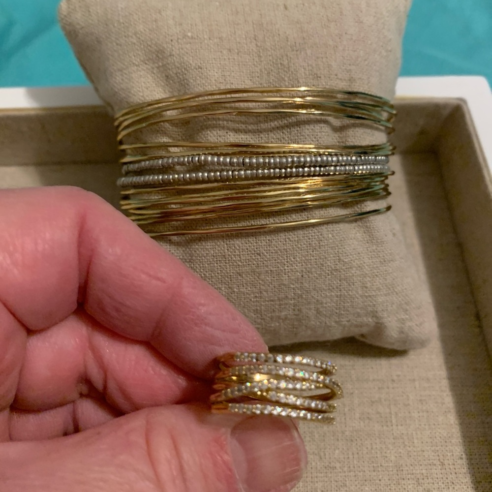 Stella & Dot Gold and Silver Bracelet Set